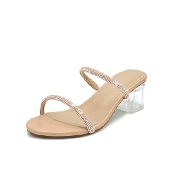 BaffolooStylish Pink Sandals with Rhinestone Strap Nude 10 - Picture 6 of 9